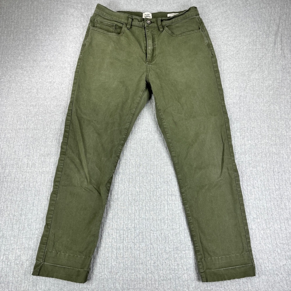 Flint and Tinder Tapered Fit Pants Mens 32x30(27) Green Cotton Blend Chinos